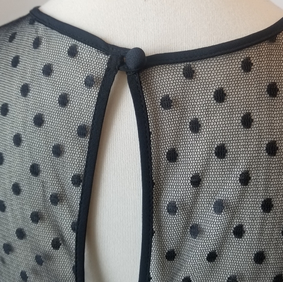 NWOT Milly Black Sophie Illusion Dot Dress, Size 10 - Picture 12 of 16
